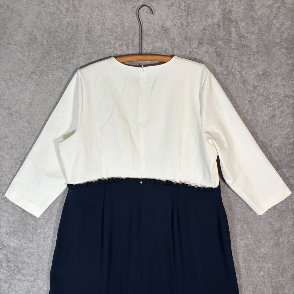 J.Crew 365 Womens Plus Size 22 Colorblock Sheath Dress Ivory Navy H3581 NEW - Picture 10 of 16